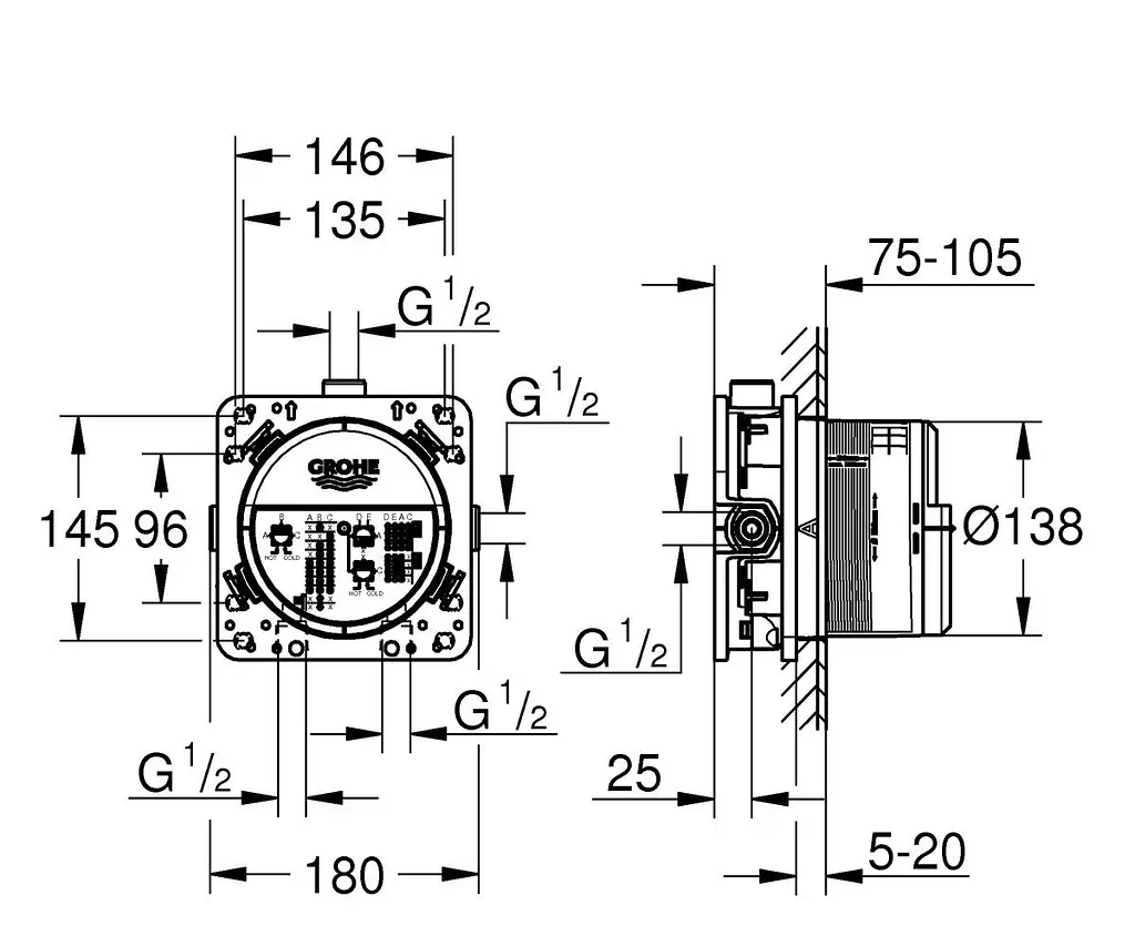 Прихована частина Grohe Rapido Smartcontrol 35600000 - фото 2