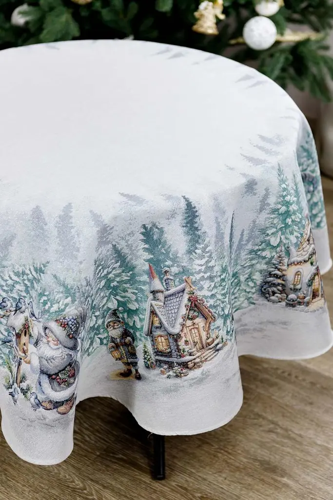 Скатертина Прованс гобеленова Казкові гноми 180 см (38459) - фото 4
