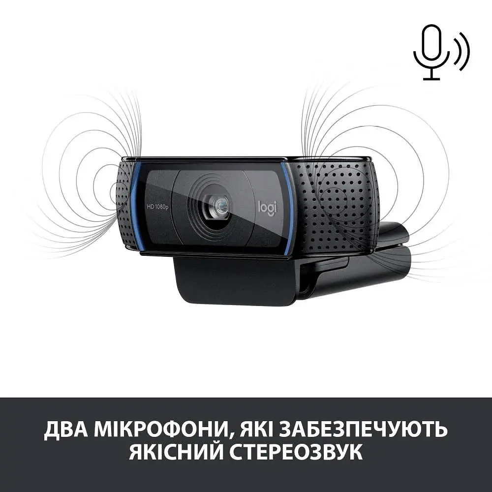 Веб-камера Logitech C920 HD Pro з мікрофоном (960-001055) - фото 3