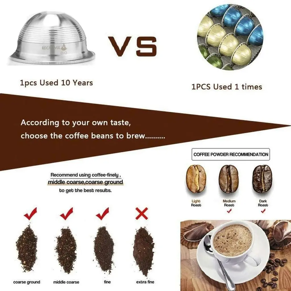 Капсула из нержавеющей стали для кофемашины Nespresso VertuoLine GCA01, Vertuoline Plus, Delonghi, Icafilas - фото 8
