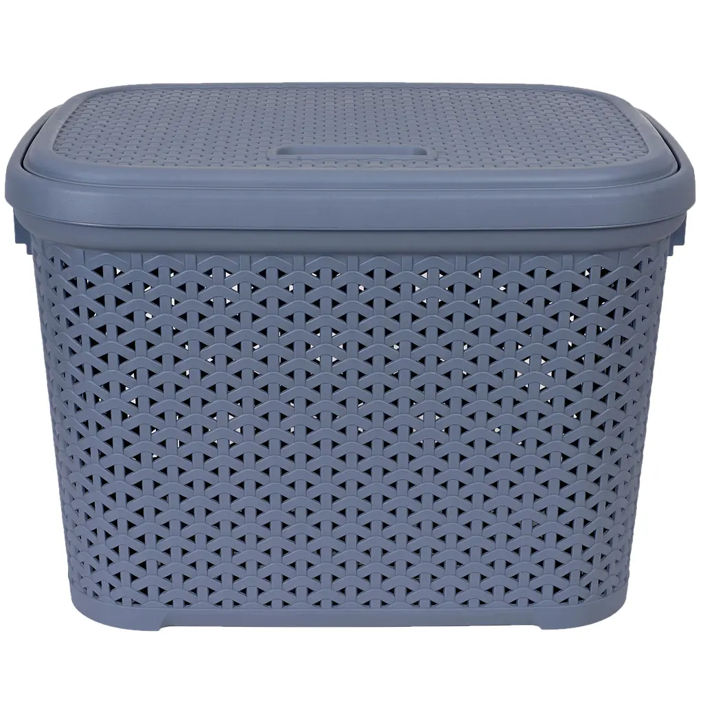 Кошик Diomedea з кришкою 44.5x33.6x31 см 30 л сіро-блакитний (К14-121)  - фото 2