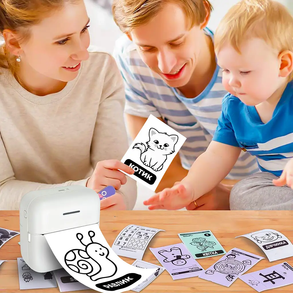 Портативний термопринтер JETIX Mini Printer Student, мобільний міні + 5 рулонів термопаперу в комплекті - фото 7