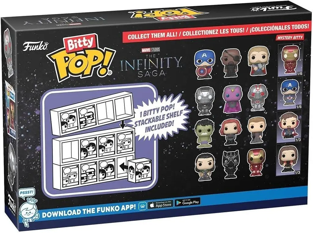 Набір міні-фігурок Funko Bitty POP! Marvel 4 персонажі секретна фігурка колекційні вінілові мініатюри (SKU-243) - фото 3