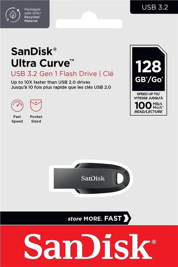 Накопитель 64GB USB 3.2 Type-A Ultra Curve Черный SanDisk teh0013421 - фото 2