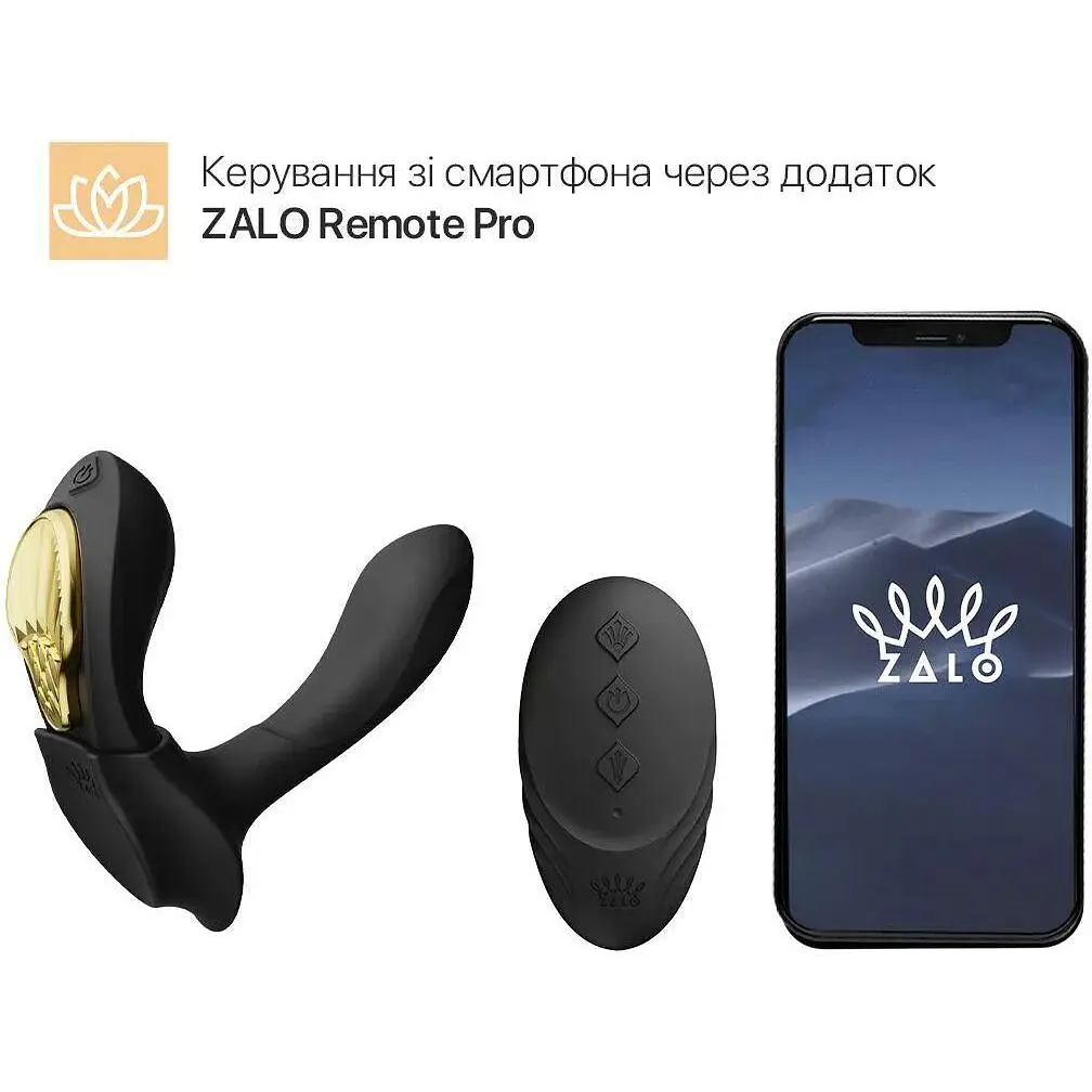 Смарт-вибратор в трусики Zalo AYA Obsidian Black насадка и пульт ДУ - фото 2