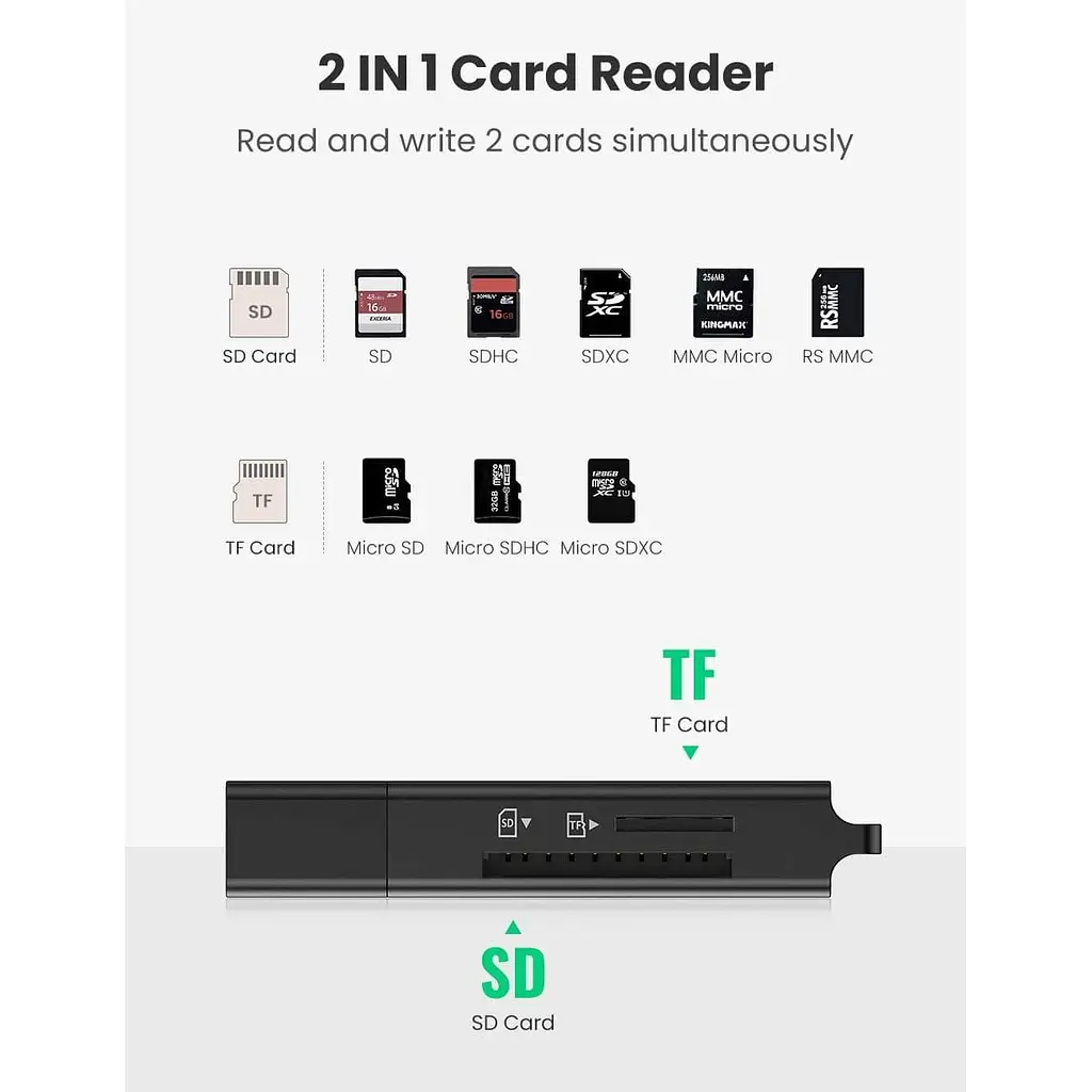 Кардридер Ugreen Card Reader TF/SD USB 3.0 Black (40752) - фото 8