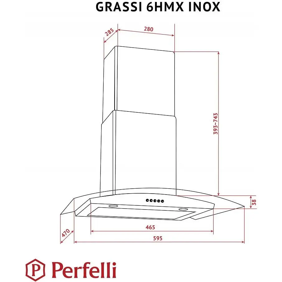 Витяжка Perfelli Grassi 6HMX Inox - фото 10