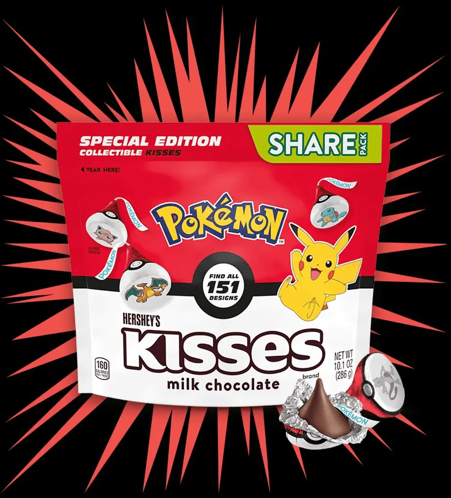 Шоколадні цукерки Hershey's Kisses Milk Chocolate Pokemon 151 Candy 286г - фото 2