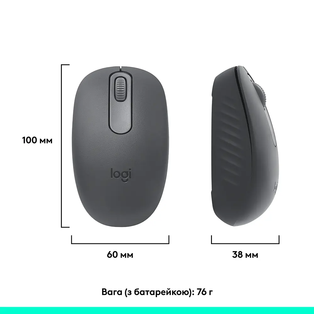 Миша Logitech M196 Bluetooth Graphite (L910-007459) (7031695) - фото 5