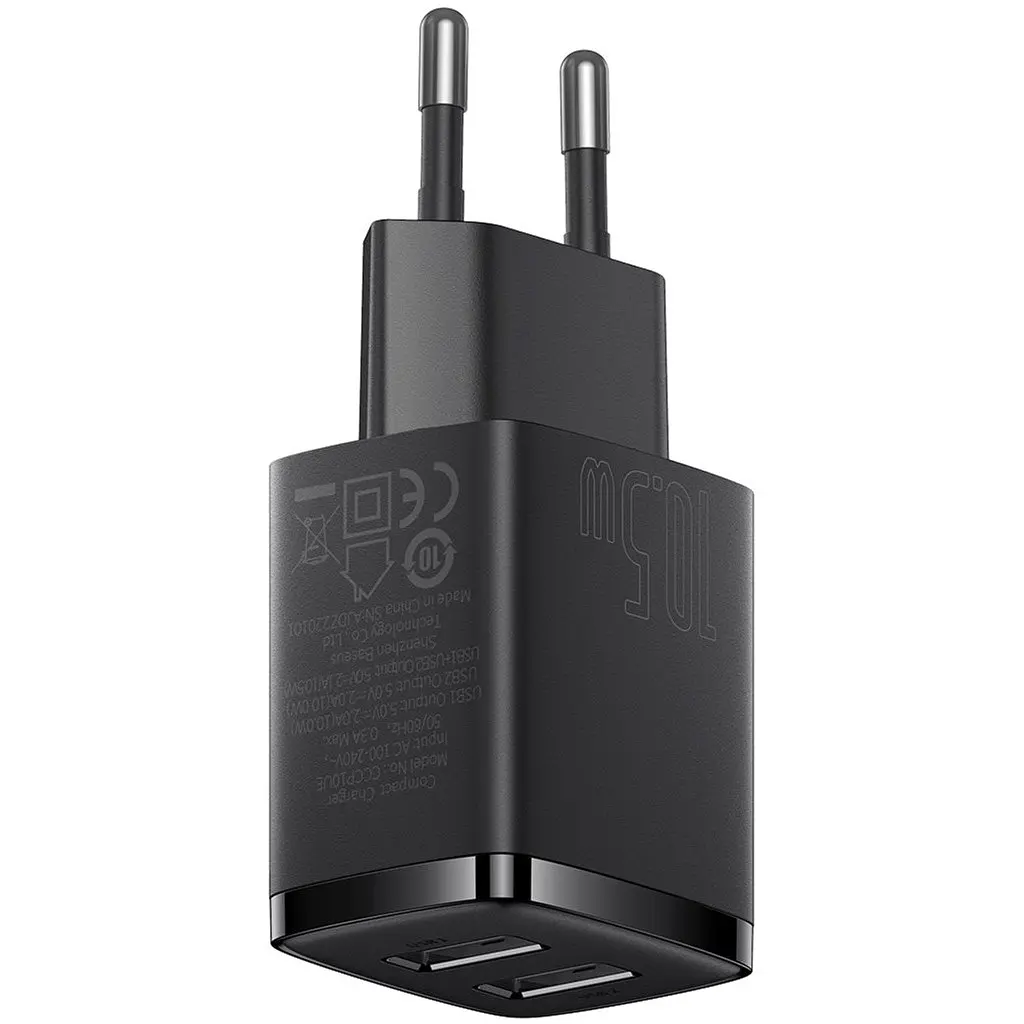 Зарядний пристрій Baseus Compact Charger 2U Black (CCXJ010201) - фото 4