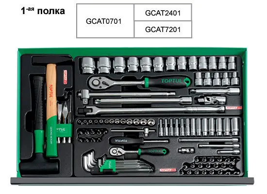 Ящик для СТО, інструмент TOPTUL (Pro-Line) 3 секції 157 од. . GCAZ0011 - фото 3