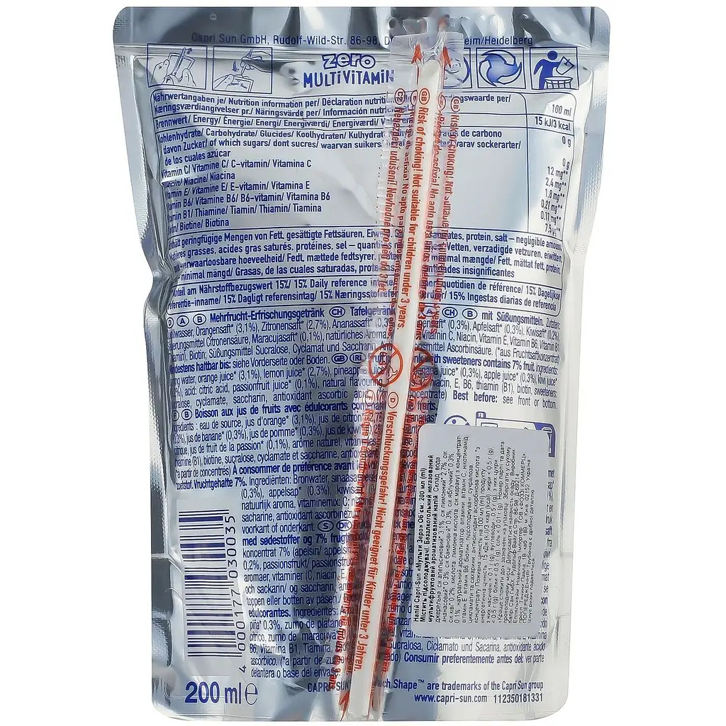 Напій соковий Capri-Sun Zero Multi Vitamin 200 мл (951262) - фото 2