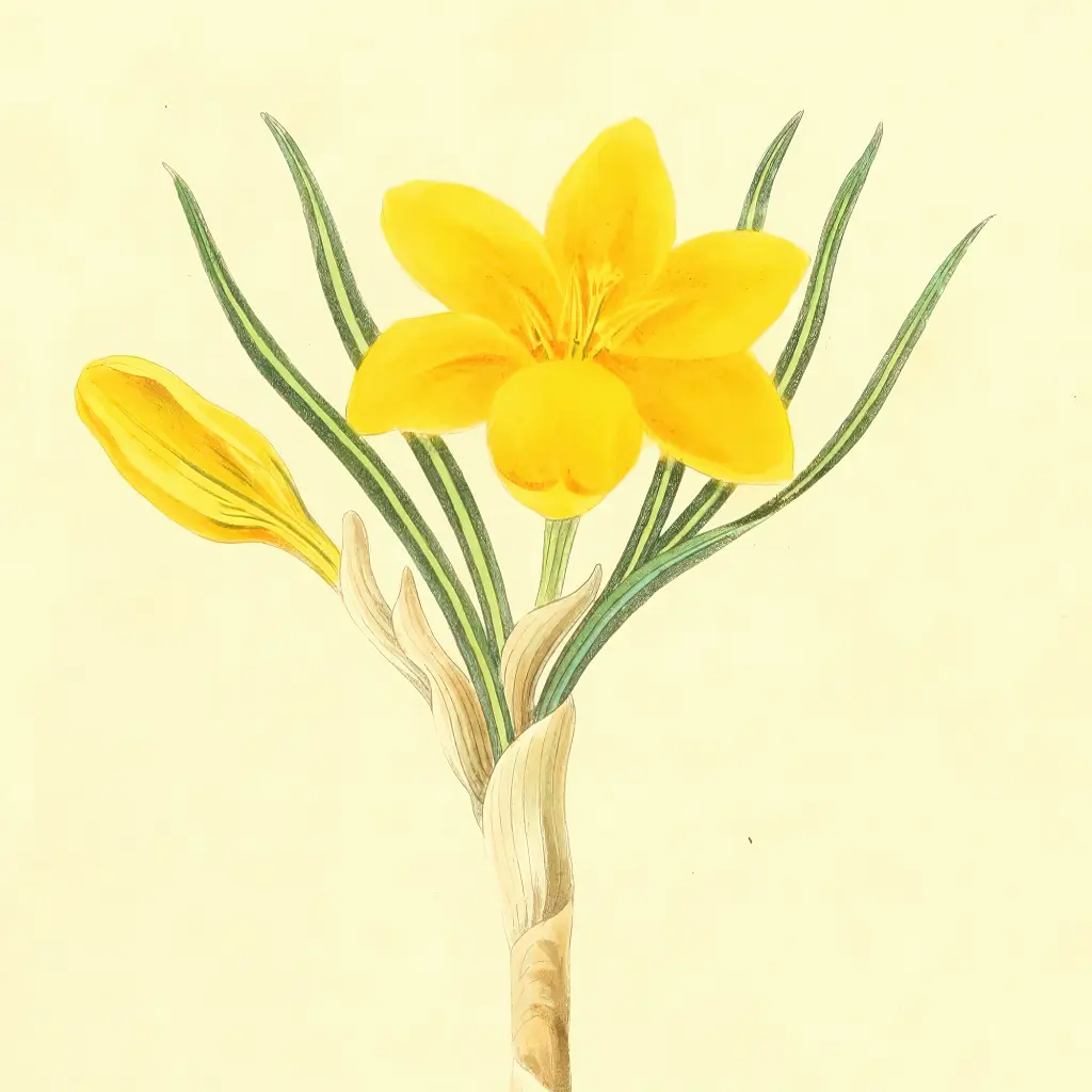 Інтер'єрна картина Ботанічна ілюстрація, Crocus, ботаніка, інтер'єрний декор, 60×45 см (id7153) - фото 6