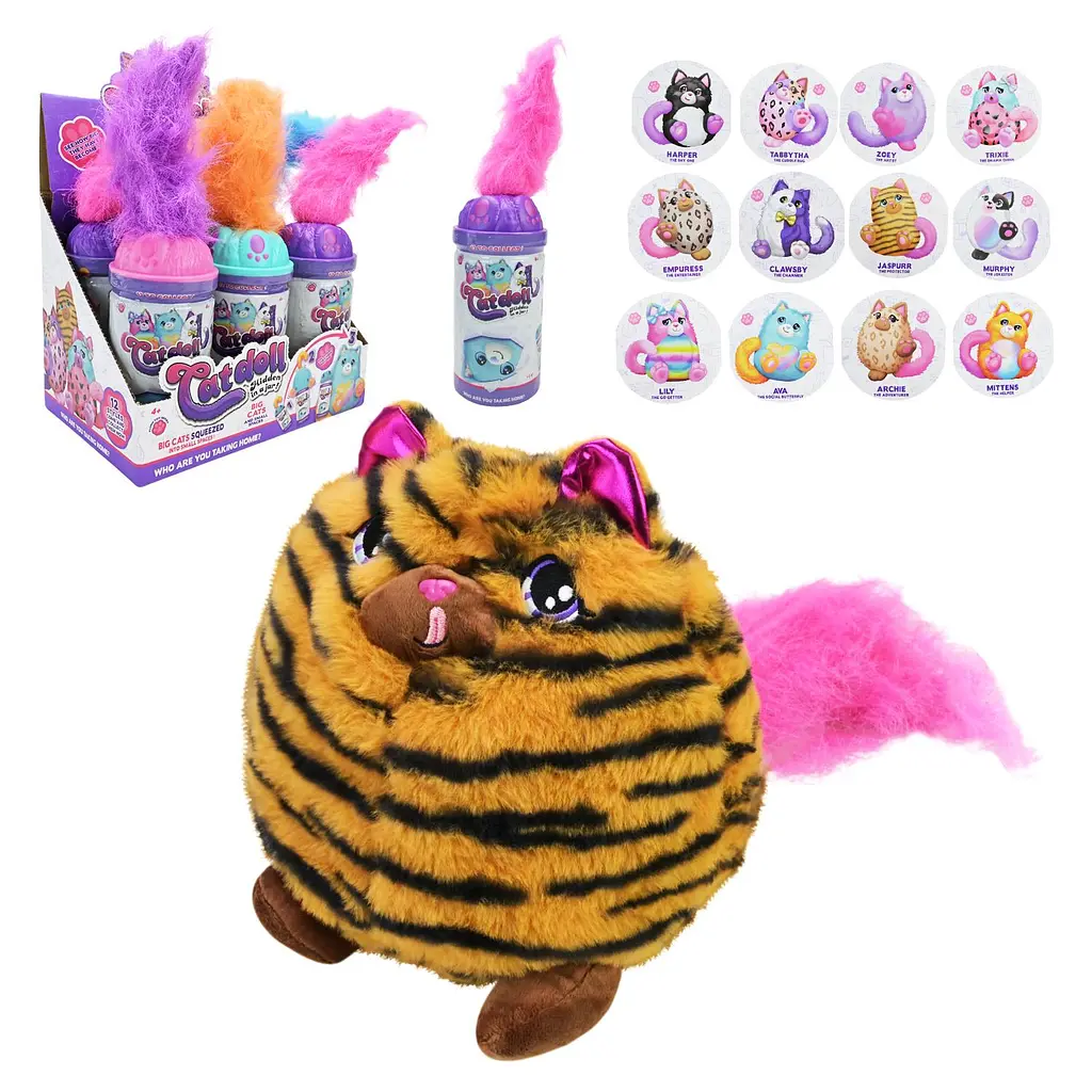 Колекційна м'яка іграшка Candy Cats у прозорій колбі з хутряною кришкою (C2361) в асортименті