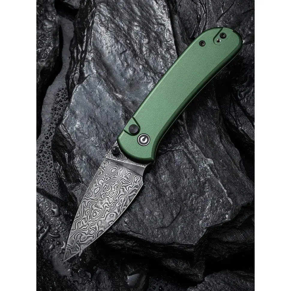 Ніж Civivi Qubit, Green Aluminum, Damascus (C22030E-DS1) - фото 10