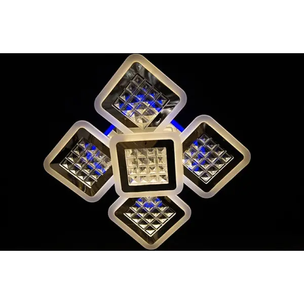 Стельова LED люстра світильник з пультом Linisoln 2723-4+1S CH - фото 3