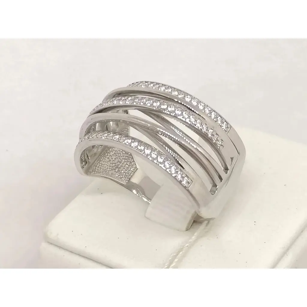 Золоте кільце Столична Ювелірна Фабрика з фіанітами. 140601Б 21 - фото 2