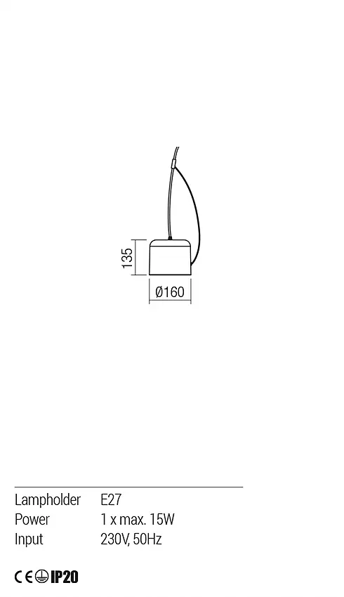 Подвесной светильник Redo DODO MODUL CU FIR SUSPENSIE 5M 1X42W E27 WH (5.1.1) PC5 WH - фото 2