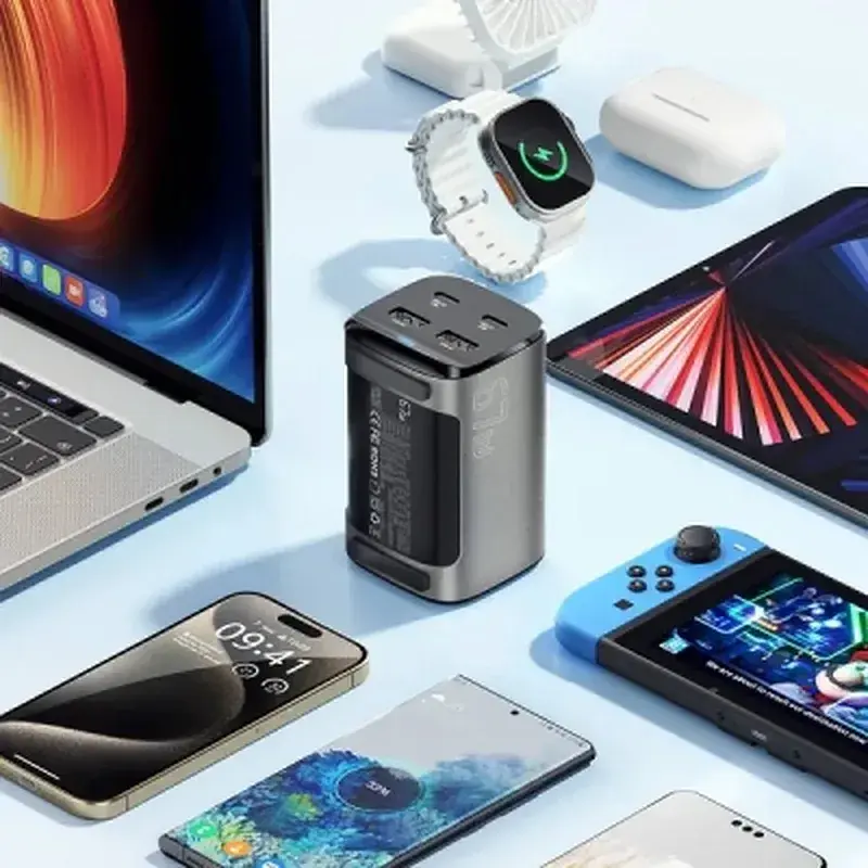 Зарядний пристрій Essager 2xUSB-C + 2xUSB 67W GaN (ECT2AC-JYB0G-Z) - фото 4