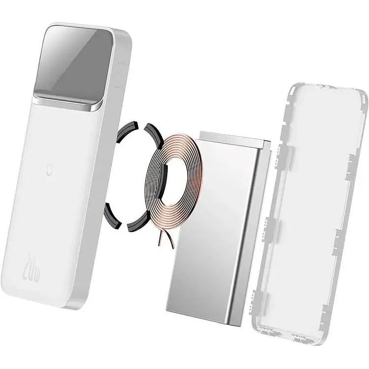 Портативна батарея Baseus Wireless Charger Magnetic 10000 mAh 20W PPMT-02 White - фото 6