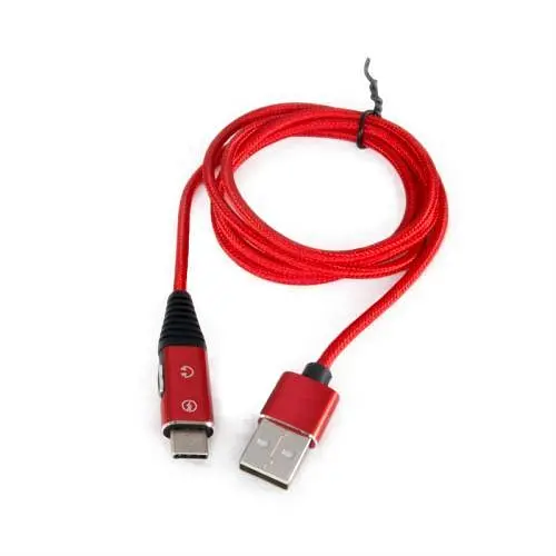 Кабель USB AM - Type-C (M) / Type-C (F), 1 м, Red, Extradigital (KBU1773) - фото 1