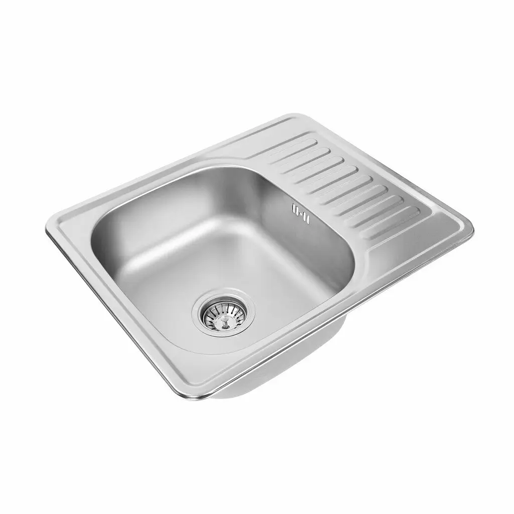 Кухонна мийка Platinum 5848 з нержавіючої сталі 0.6 мм прямокутна 58x48 см сатин (SP000000360) - фото 3