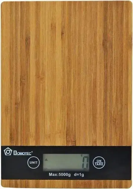 Ваги кухонні електронні Domotec MS-A Wood з сенсорним екраном і дерев'яною платформою до 5 кг - фото 3