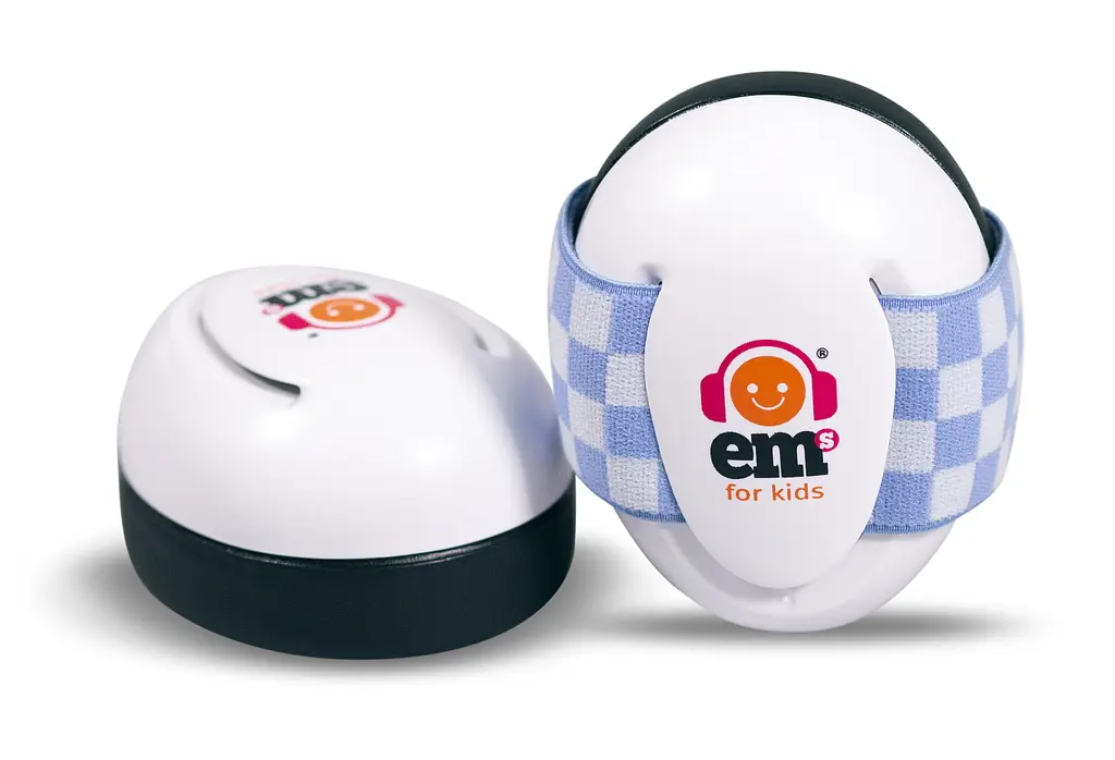 Детские противошумные наушники EMS от 0 до 18 мес 4 Bubs, Бело-голубая лента, Белый (975-02) - фото 3