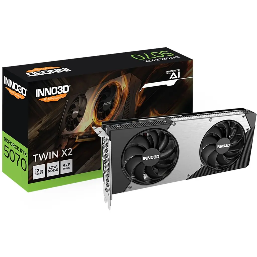 Відеокарта Inno3D GeForce RTX5070 TWIN X2 12GB GDDR7 192bit PCI Express 5.0 (N50702-12D7-195064N) - фото 2