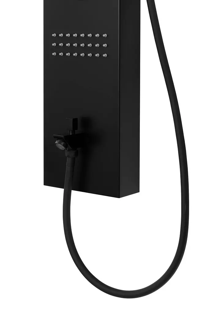 Душевая панель Corsan Kaskada black с изливом A014MBLW, Черный матовый - фото 2