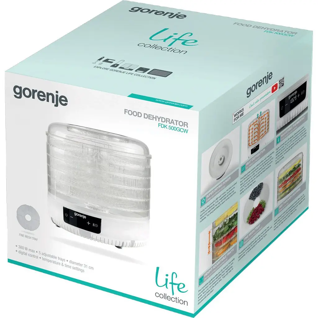 Сушарка для овочів та фруктів Gorenje FDK500GCW [90876] - фото 12