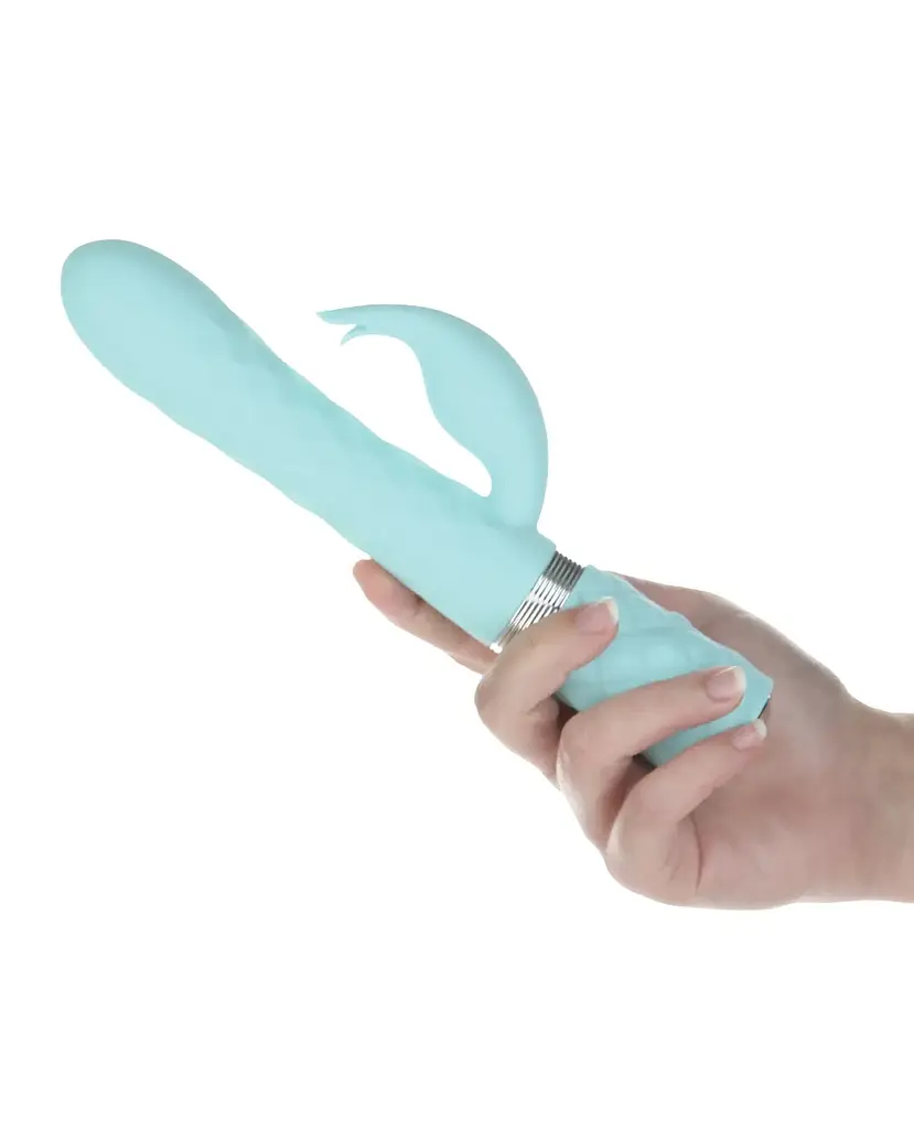 Вибратор Pillow Talk Lively Teal Роскошный с кристаллом Сваровски для точки G, 24х3.7 см бирюзовый - фото 2