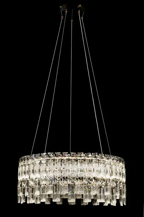 Люстра кришталева LED Splendid Ray LGH90364/570/2, 2 лампи, хром/білий, сучасний стиль, висота 50-110 см, діаметр 57 см - фото 6