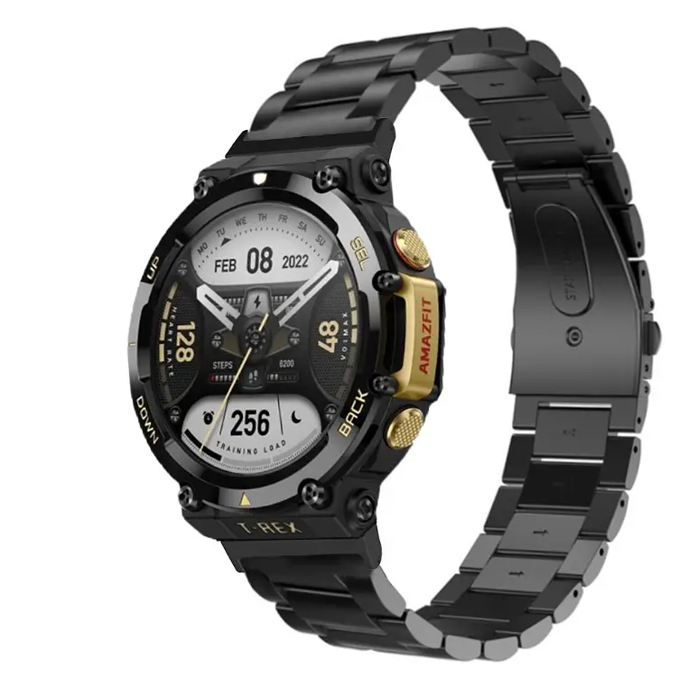 Металевий ремінець Primolux для годинника Xiaomi Amazfit T-Rex 2 Black - фото 2
