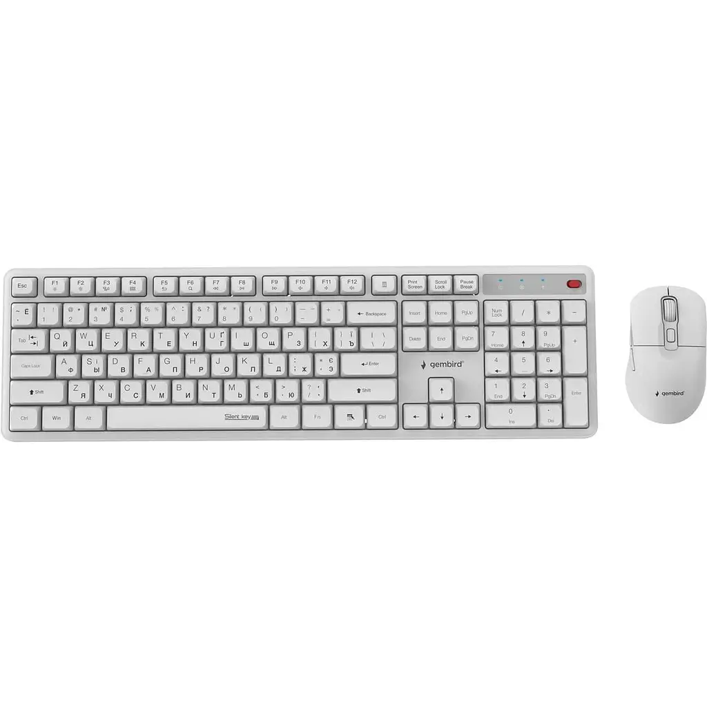 Комплект (Клавіатура та миша) Gembird KBS-WMS-01-W-CYRL White (KBS-WMS-01-W-CYRL) - фото 2