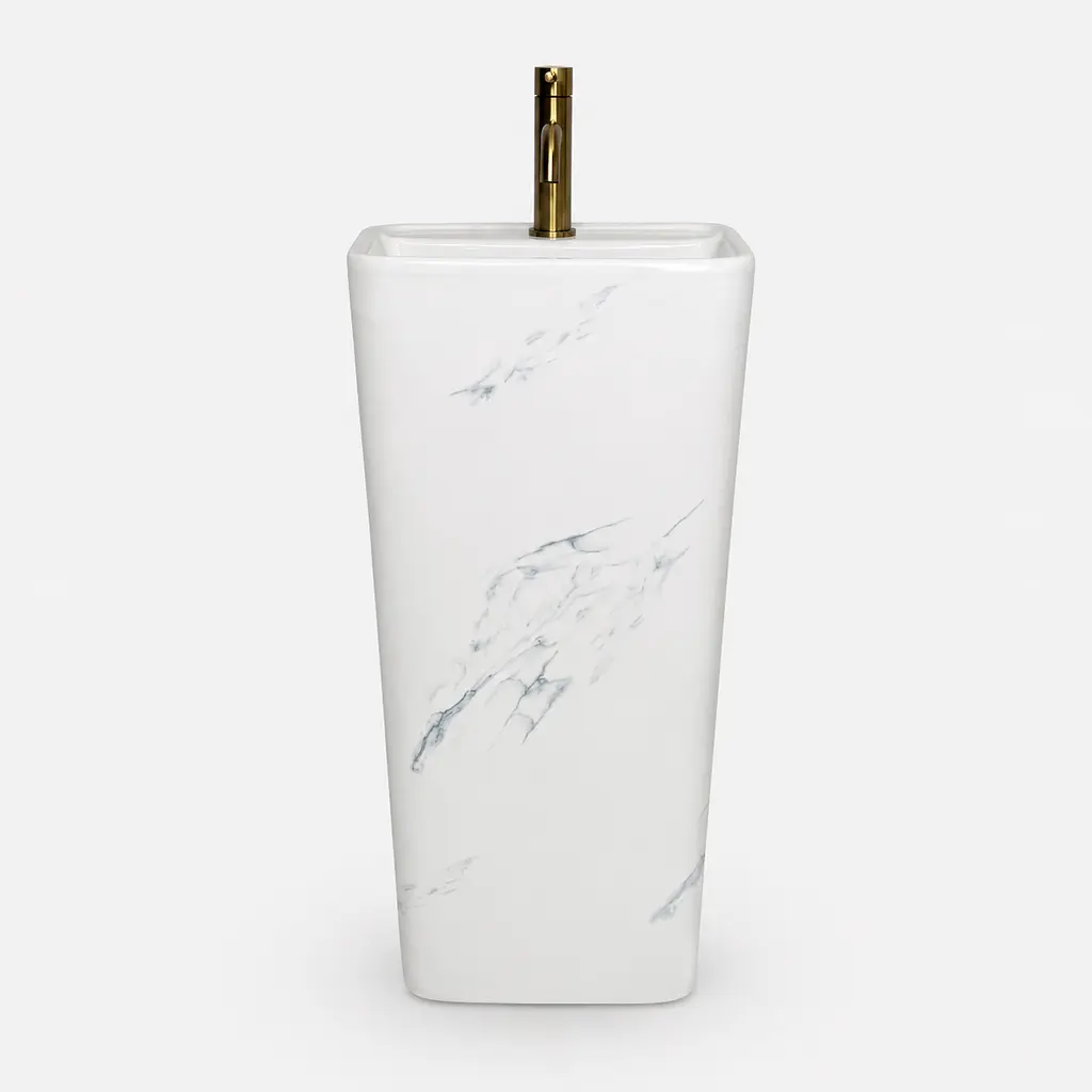 Умивальник VBI Laceno підлоговий 36x34 см marble nature VBI-019036 - фото 4