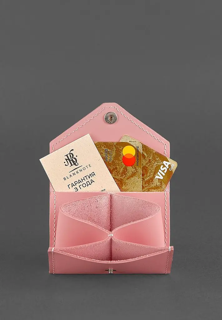Жіночий шкіряний кард-кейс 3.0 (Гармошка) Рожевий з мандалою - фото 2