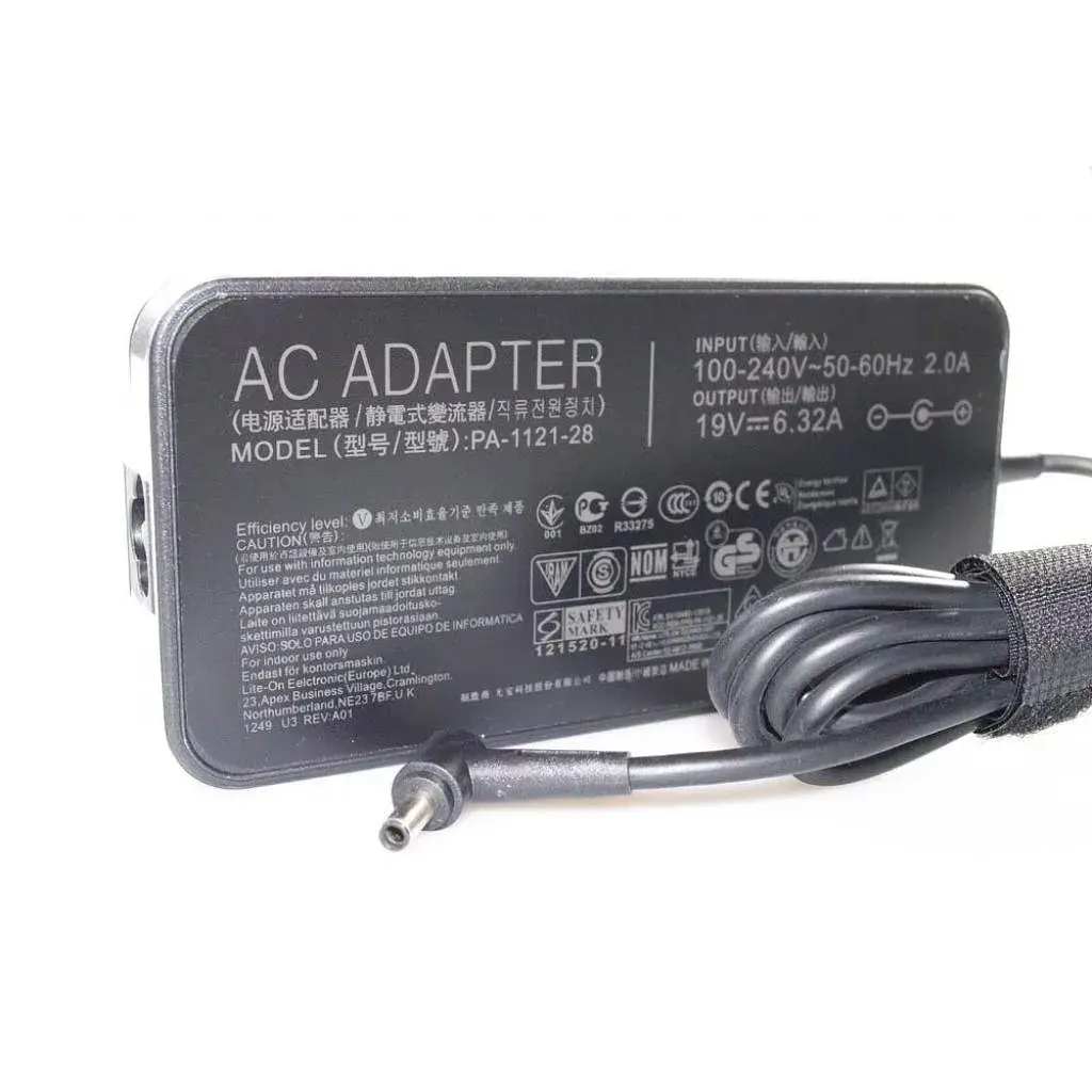 Блок живлення для ноутбука ASUS 120W 19V, 6.32A, роз'єм 4.5/3.0 (PA-1121-28 A15-120P1A / A40161)