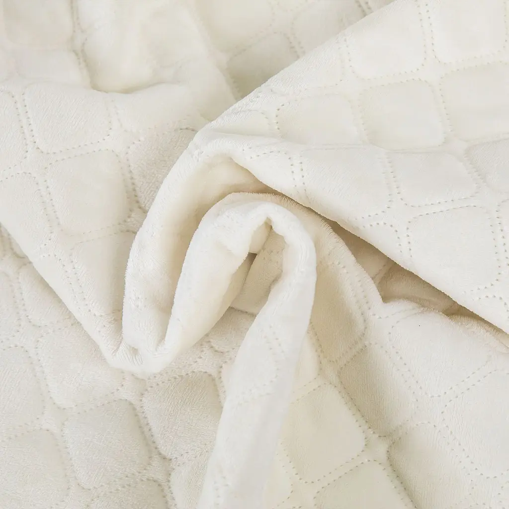 Покривало ТЕП Velour ромб круглий 240х180 см молочне (4-00516_22467) - фото 3
