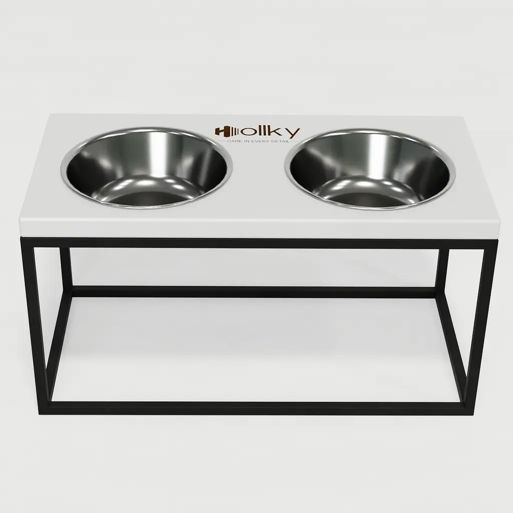 Hollky Base L — миски на підставці для середніх і великих собак (2 × 0,95 л, висота 20 см) - фото 3