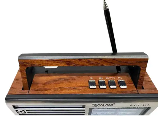 Радіоприймач Golon RX-1138D Bluetooth портативне радіо робота від мережі акумулятора батарейок AM/FM/SW USB/TF/SD 18650 Коричневий - фото 6