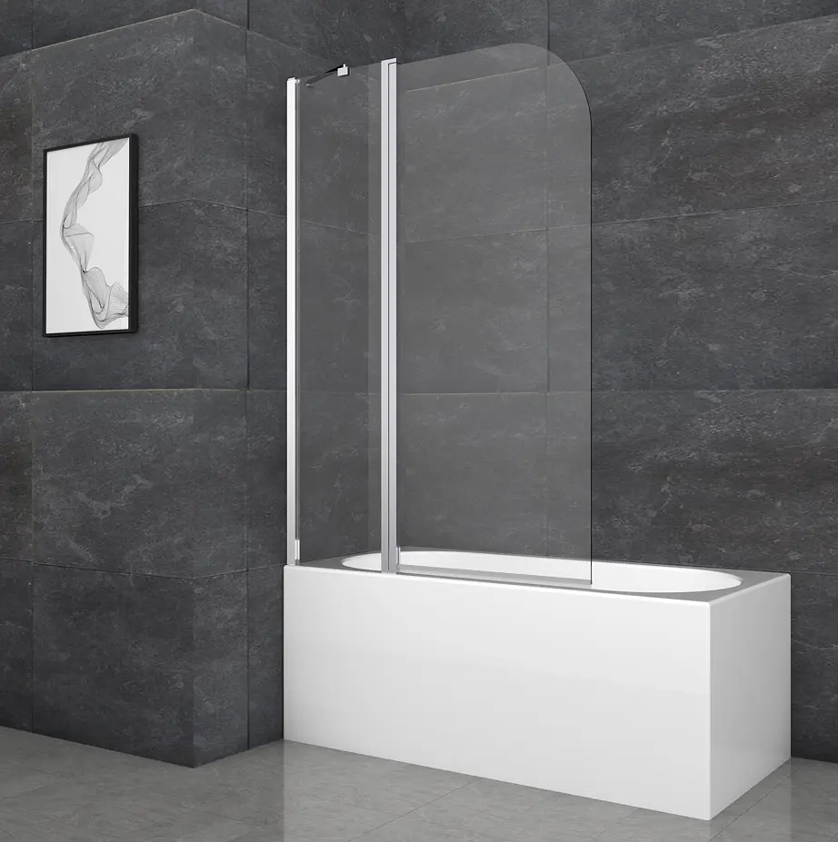 Шторки стеклянные на ванну Koer SR BS03-95x140-TR-01 прозрачное стекло 6 мм, хром KR5402, Универсальная, прозрачный, хром - фото 9