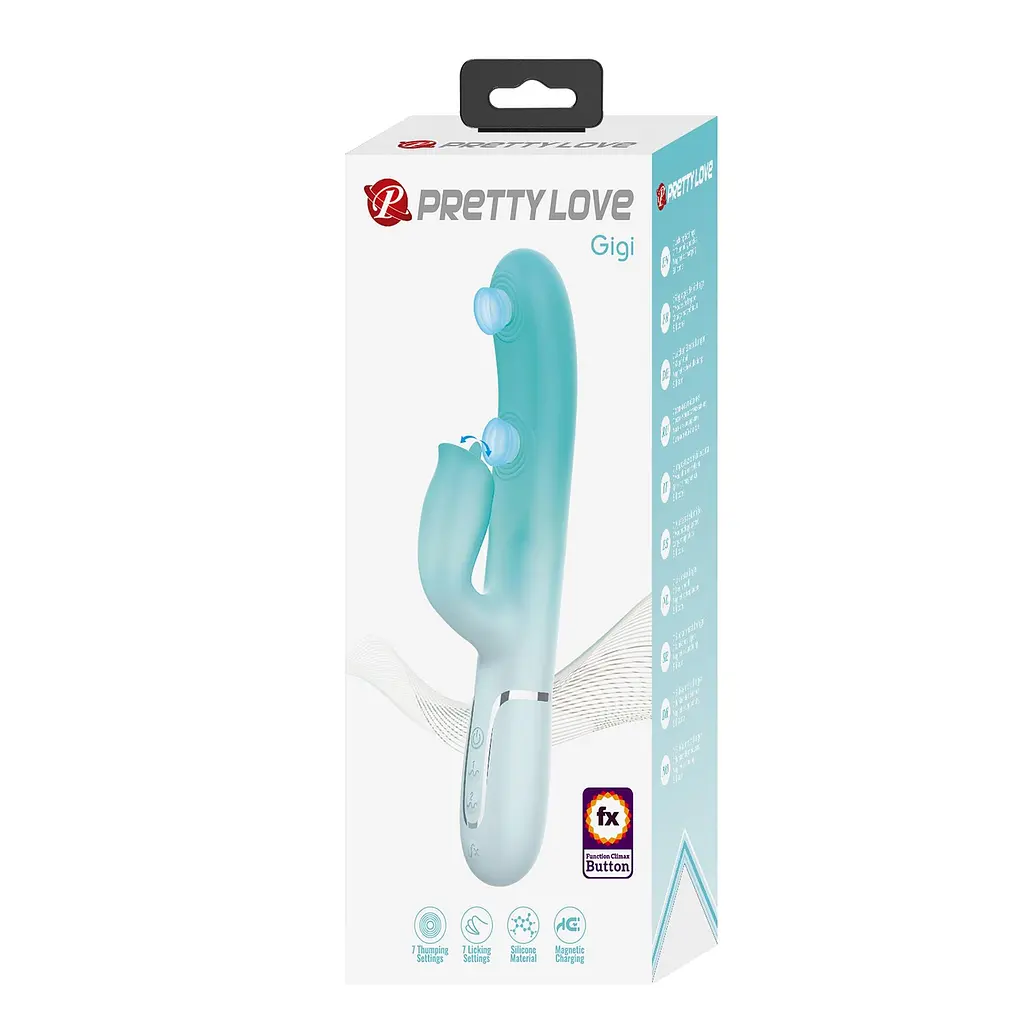 Вібратор Pretty Love Gigi 22.8 см бірюзовий - фото 3