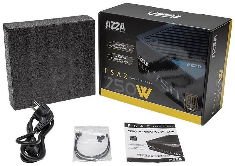 Блок живлення AZZA ATX 750W PSAZ-750W 80+ Bronze (PSAZ-750W) Black - фото 4