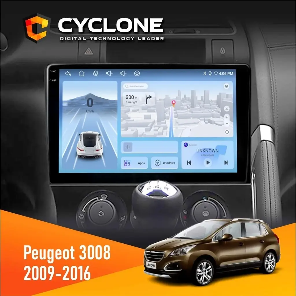 Штатна магнітола Peugeot (3008) 2009-2016 Cyclone C9-012 4x64, DSP, 4G Cyclone (НФ-00007985)