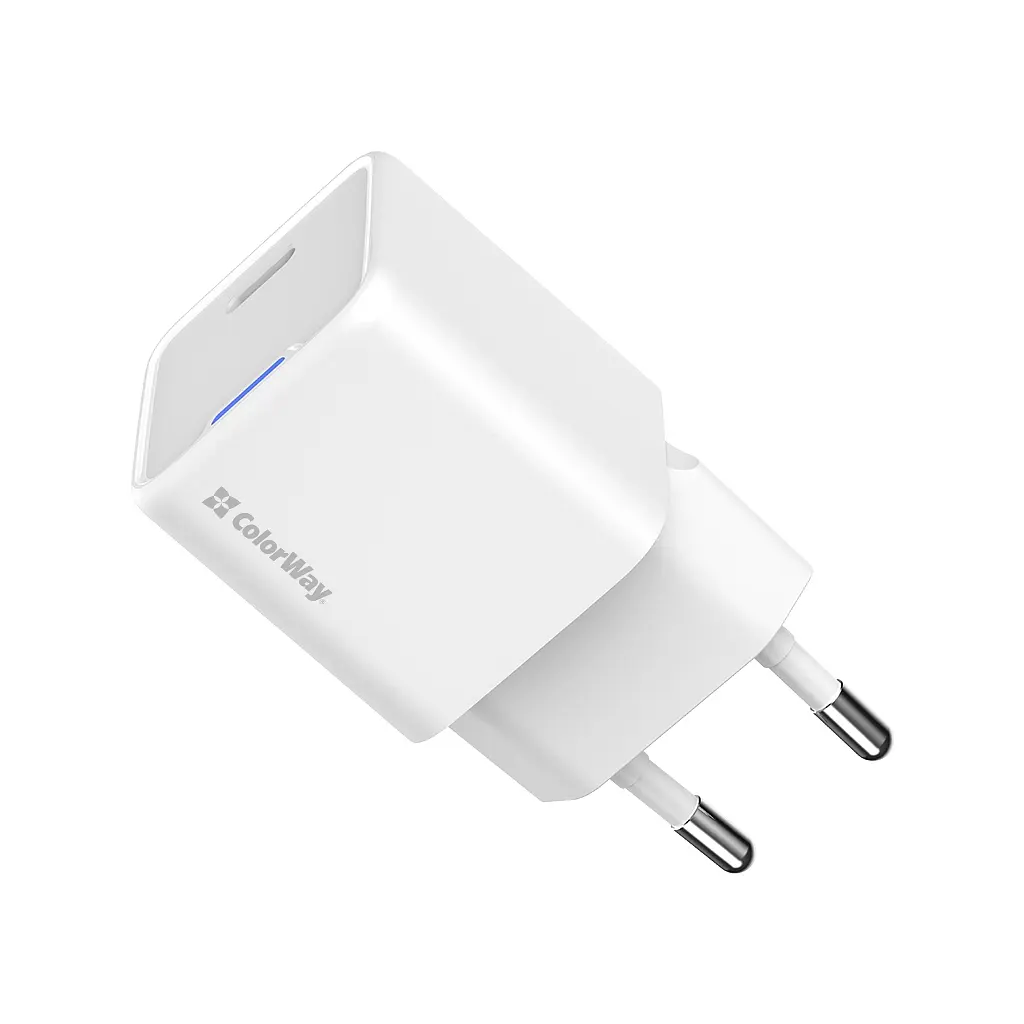 Зарядний пристрій ColorWay GaN Mini 25 Вт порт PD PPS USB-C білий (CW-CHS052PD-WT) - фото 4