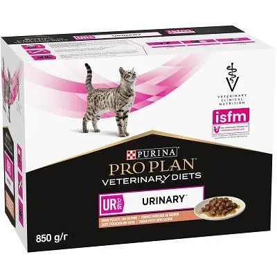 Вологий корм для кішок Purina Pro Plan Veterinary Diets UR ST/OX Urinary З лососем 10 x 85 г (8445290093851) - фото 3