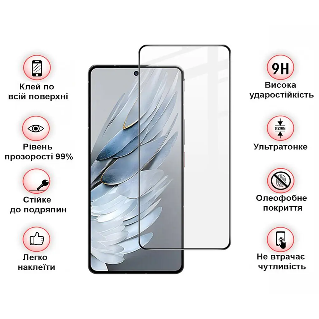 Стекло защитное BeCover Nubia Focus Pro 5G Black (711973) - фото 3
