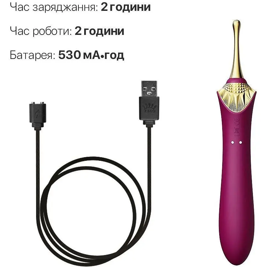 Вагинально-клиторальный вибратор Zalo Bess Velvet Purple мультифункциональный с насадками - фото 6