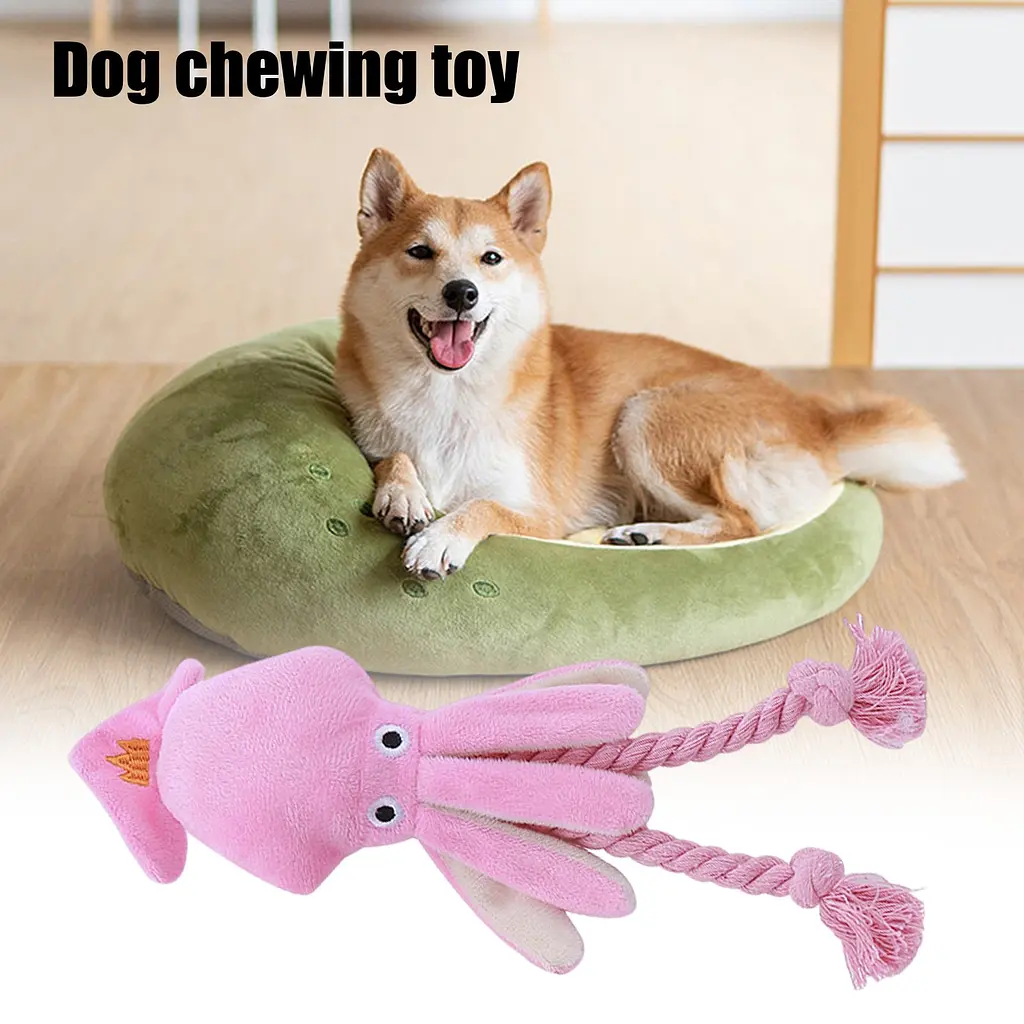 М’яка іграшка для собак Derby Octopus Shape Dog Plush Toy with Cotton Rope - фото 2
